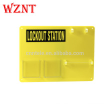 Station de consignation en PVC jaune durable, station de consignation à 5 cadenas (carte uniquement)